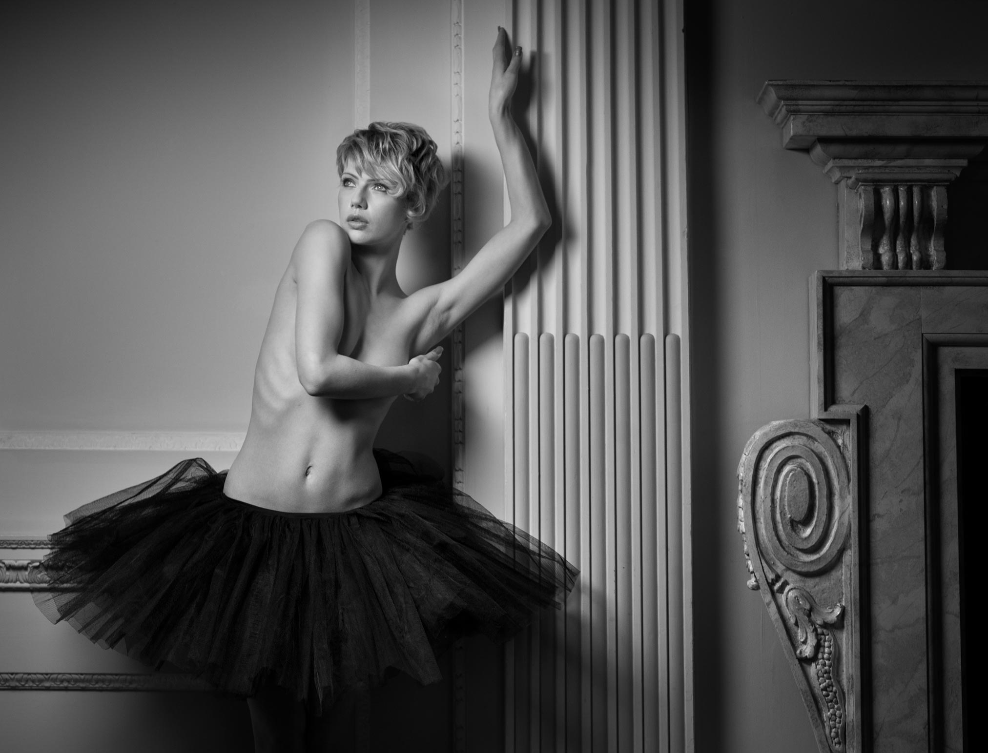 Katy in a tutu in a fabulous old house